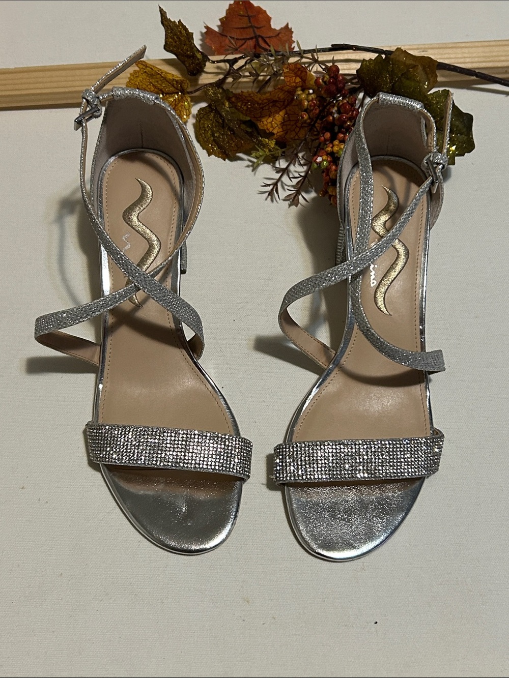 Women's Silver Strappy Evening Sandals